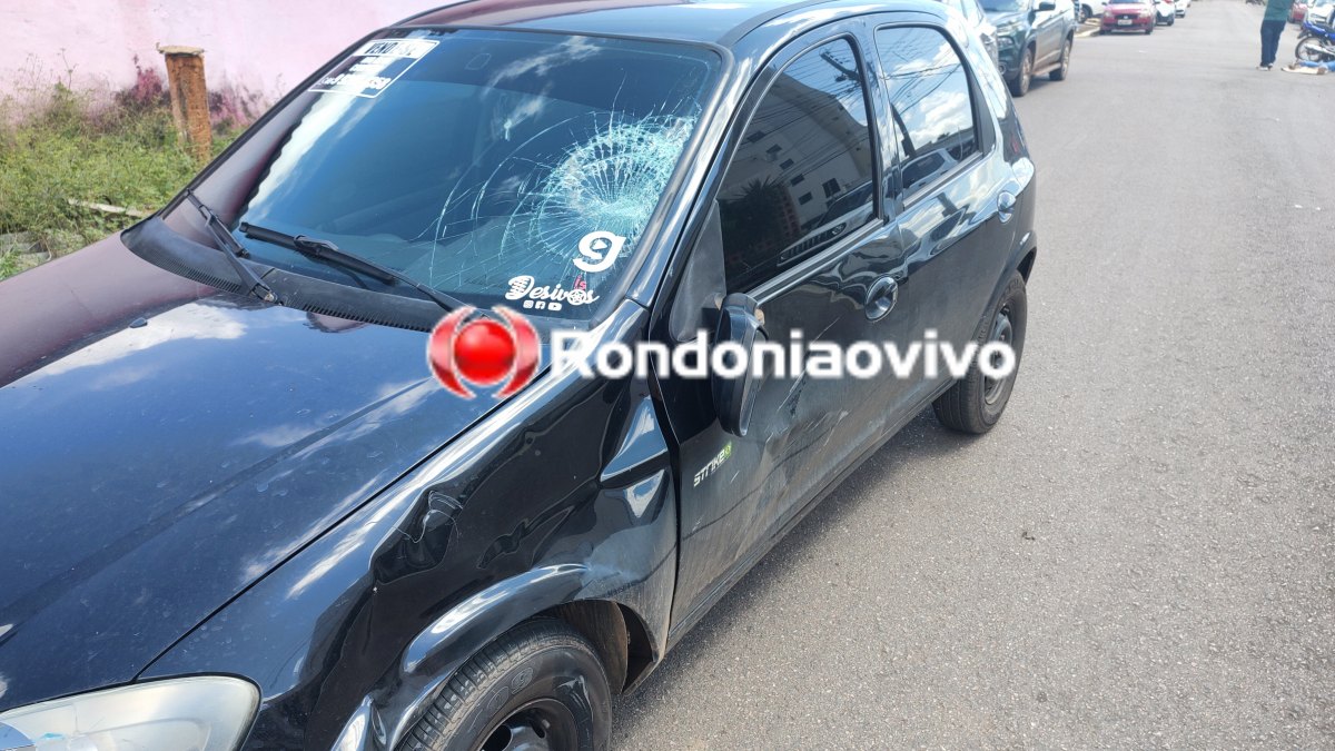 VÍDEO: Mulher de moto sofre grave fratura após avançar cruzamento