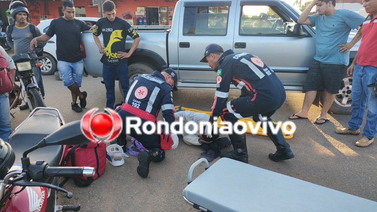 VÍDEO: Motociclista sofre grave acidente após motorista de Virtus avançar cruzamento