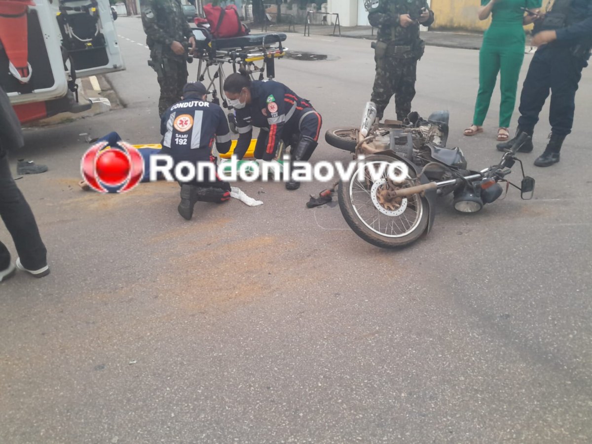 NA PINHEIRO: Viatura do Exército se envolve em acidente e motociclista sofre fratura 