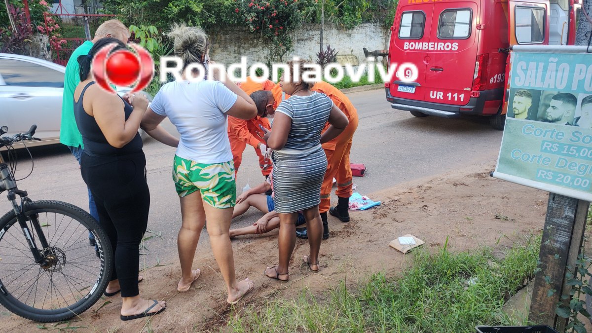 DESACORDADA: Mulher sofre grave lesão na cabeça após acidente na Rua dos Oleiros