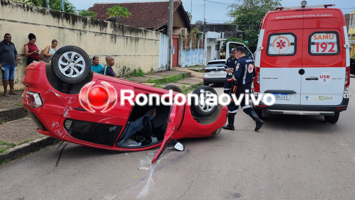 VÍDEO: Capotamento de Gol deixa motorista ferido na Dom Pedro II