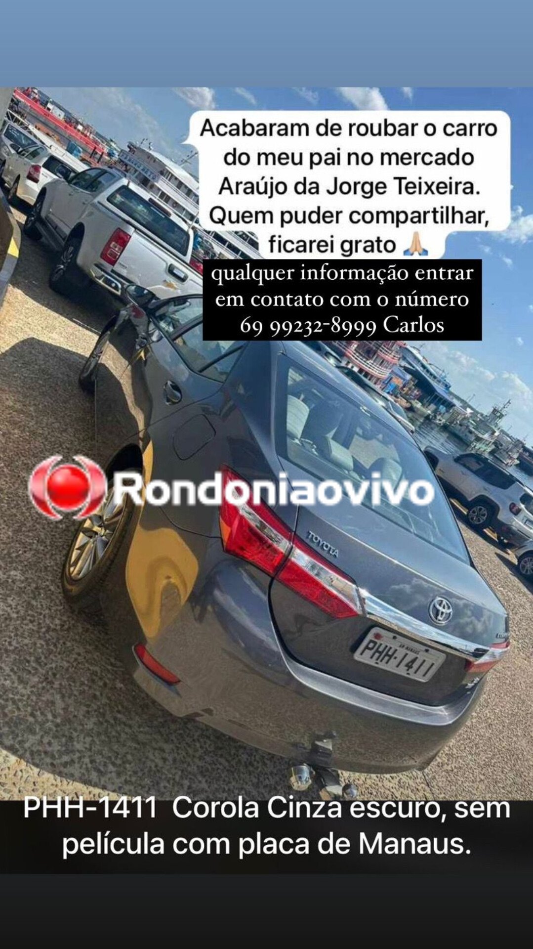 ASSALTO: Empresário é rendido na porta de supermercado e tem Corolla roubado por bandidos