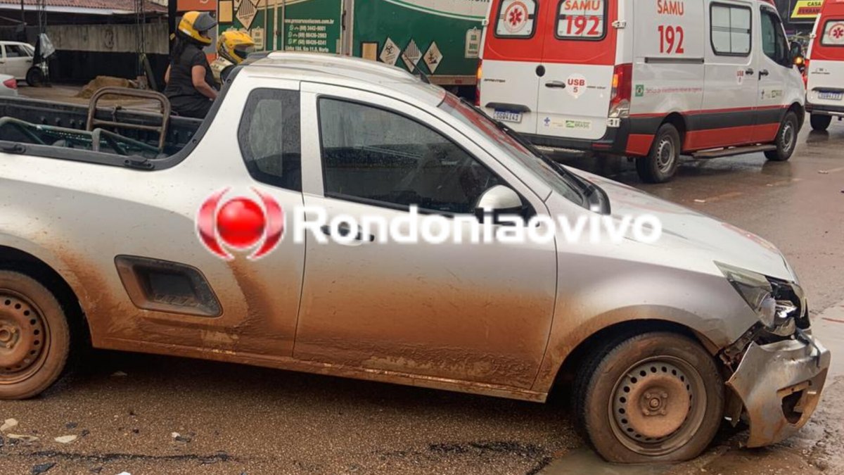 FRATURA: Motoboy quebra a perna após bater em carro na zona Sul de Porto Velho