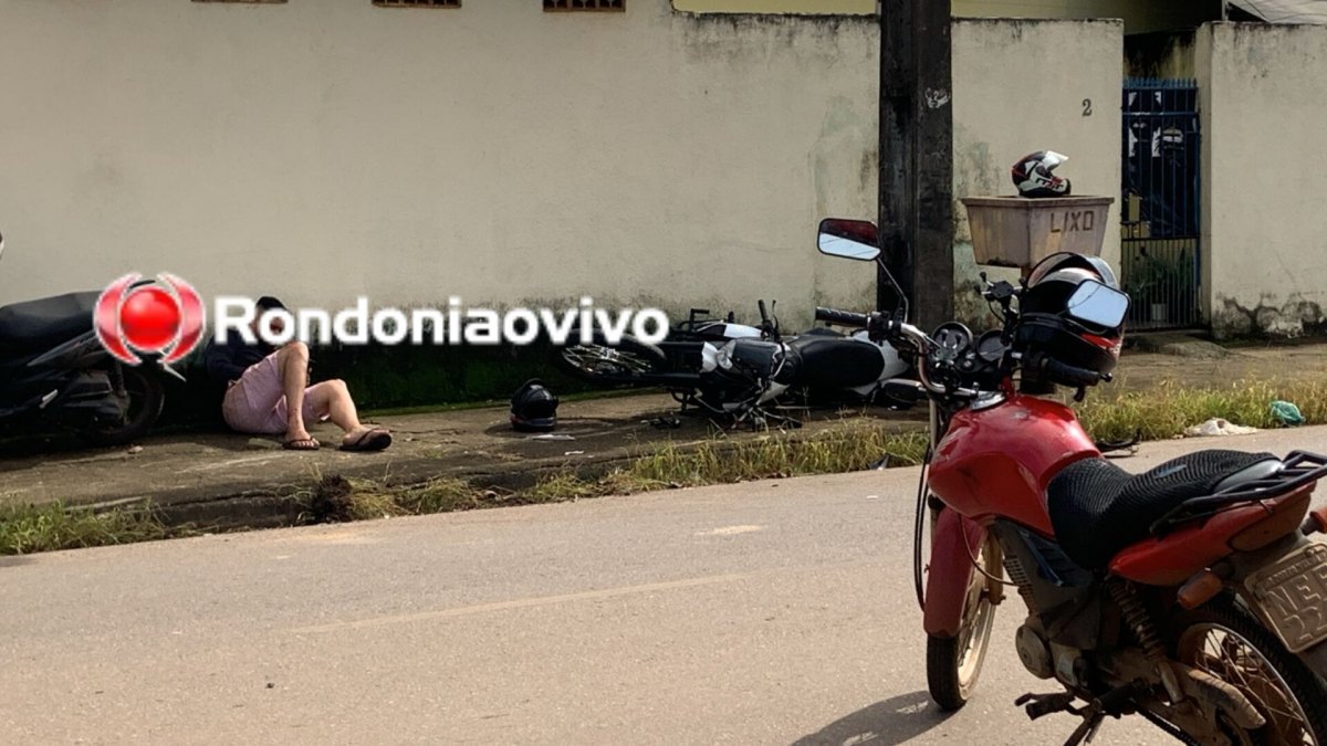 NA ANGICO: Motocicleta XTZ se choca contra poste após ser atingida por carro Onix 