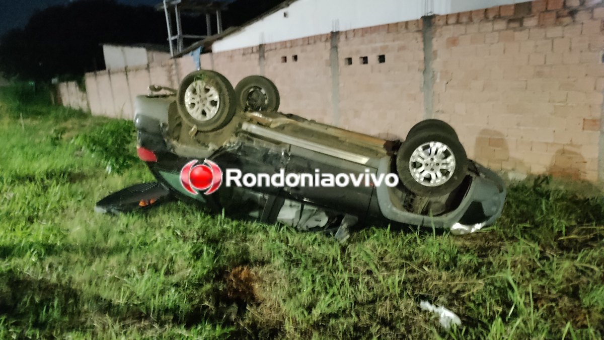 ONDA DE ACIDENTES: Grave capotamento é registrado no Centro de Porto Velho após motorista avançar
