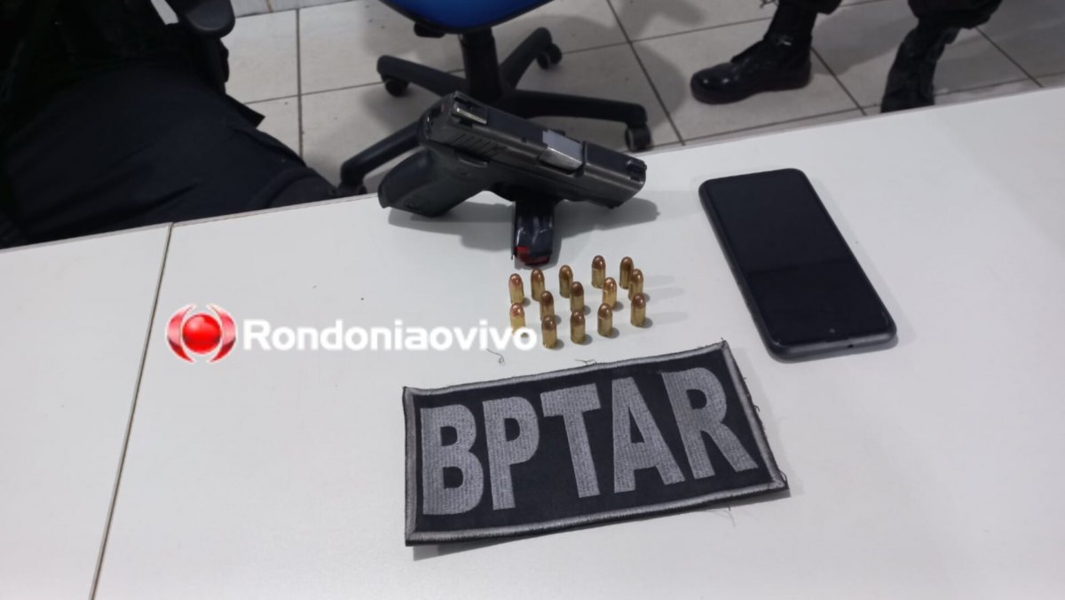 BPTAR PEGOU: 'Saimon do CV' é preso com pistola e diz que era para se defender de grupo rival
