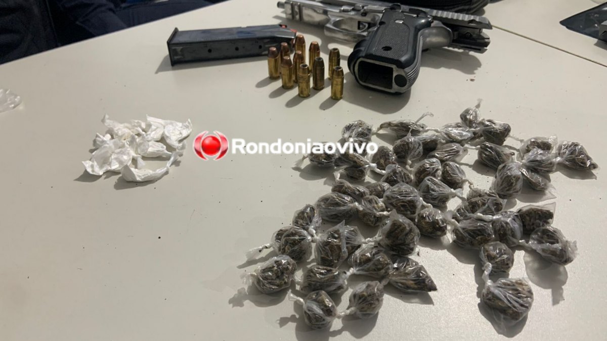 CONFESSOU: Traficante é preso com arma roubada de PC e mais de 50 porções de drogas 