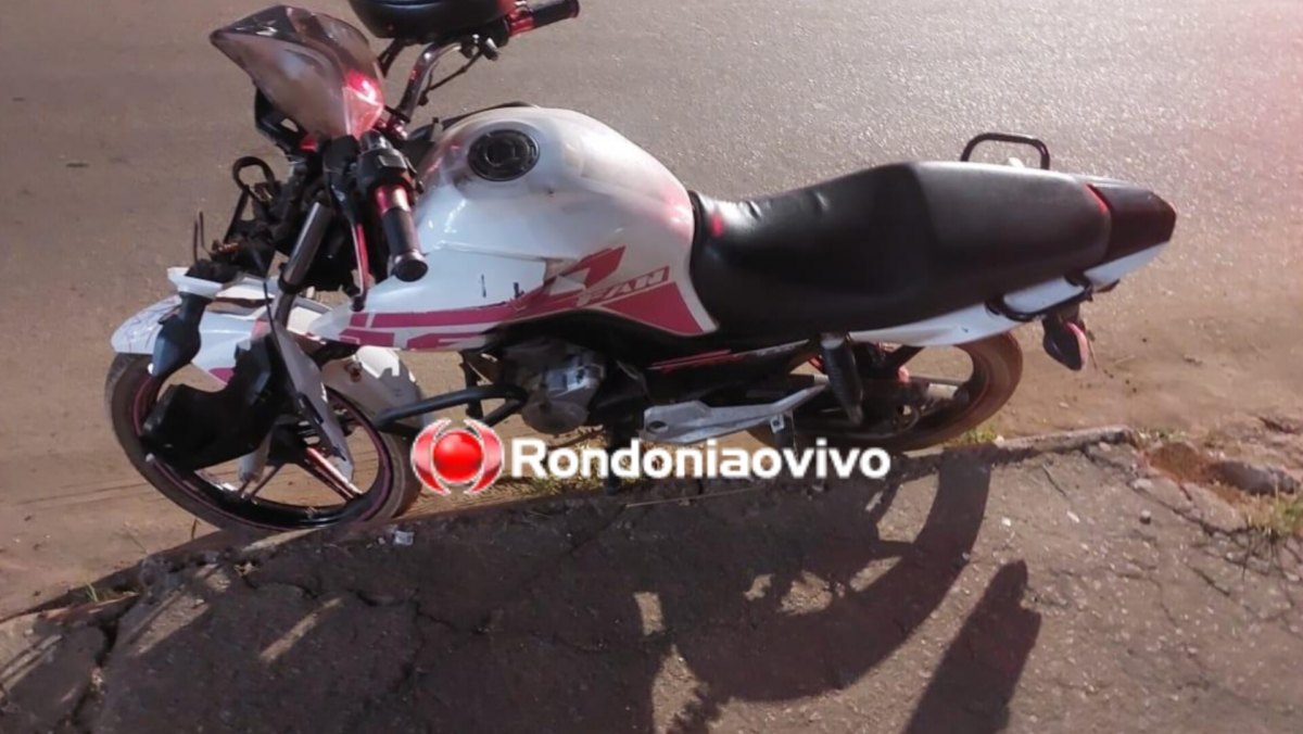 NA BENEDITO: Moto vai parar em bueiro após grave acidente que deixou homem e mulher feridos 