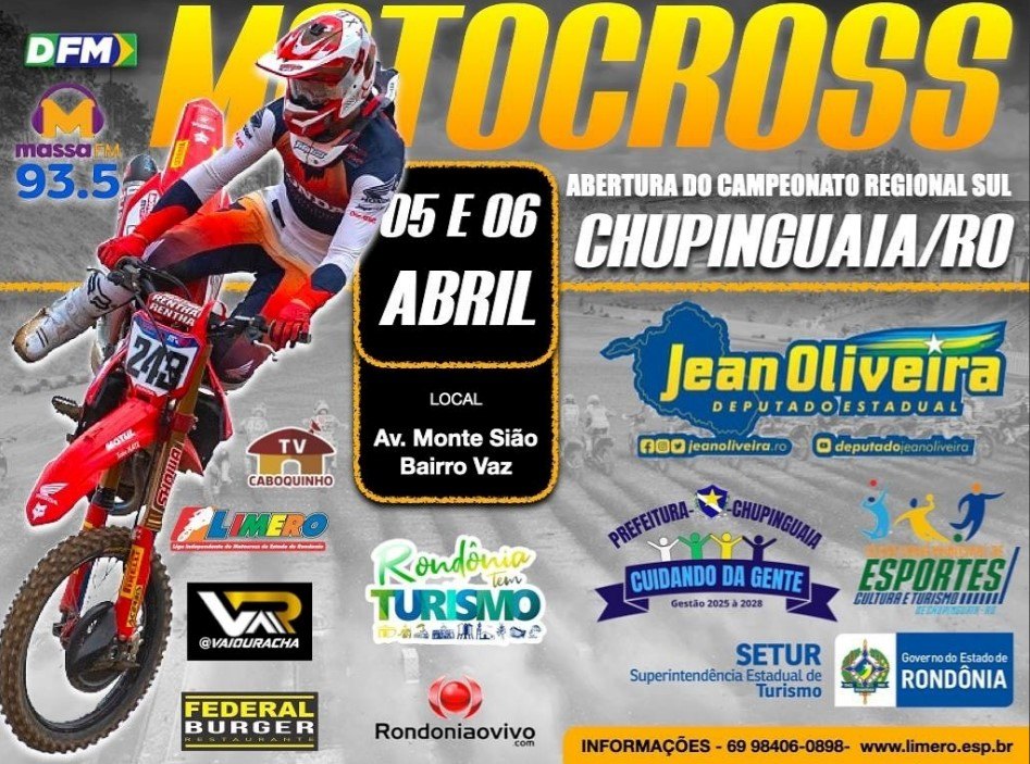 EM CHUPINGUAIA: Regional Sul de Motocross começa neste final de semana em RO