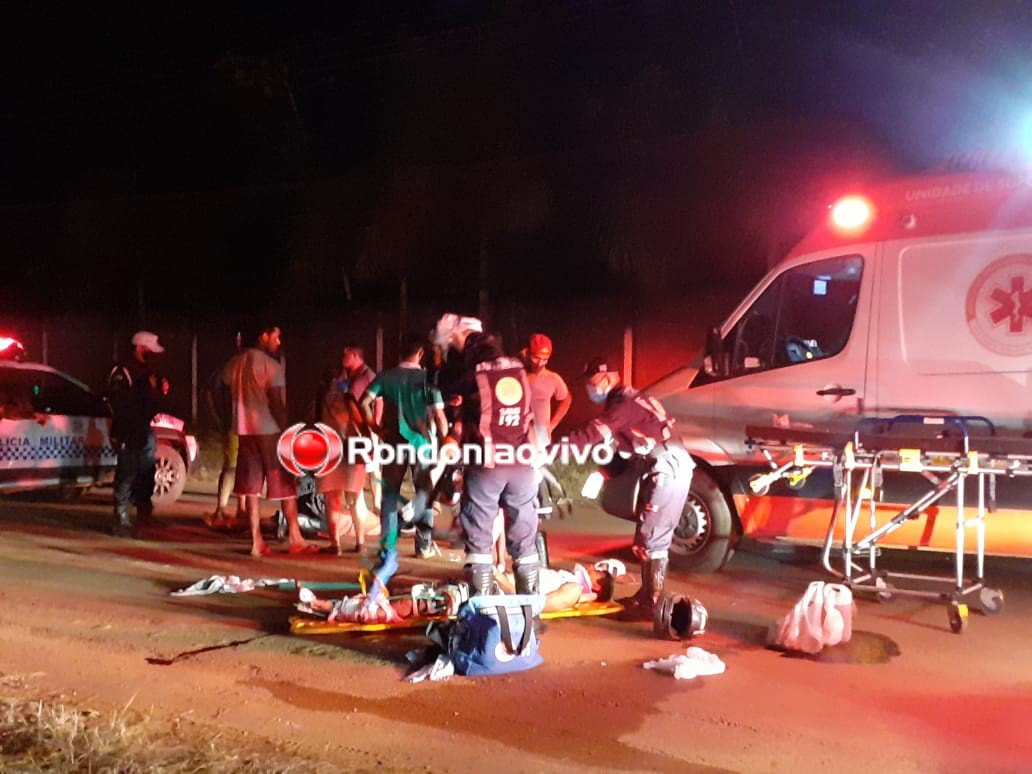 GRAVE: Motociclista tem fratura exposta na perna após colisão frontal com automóvel