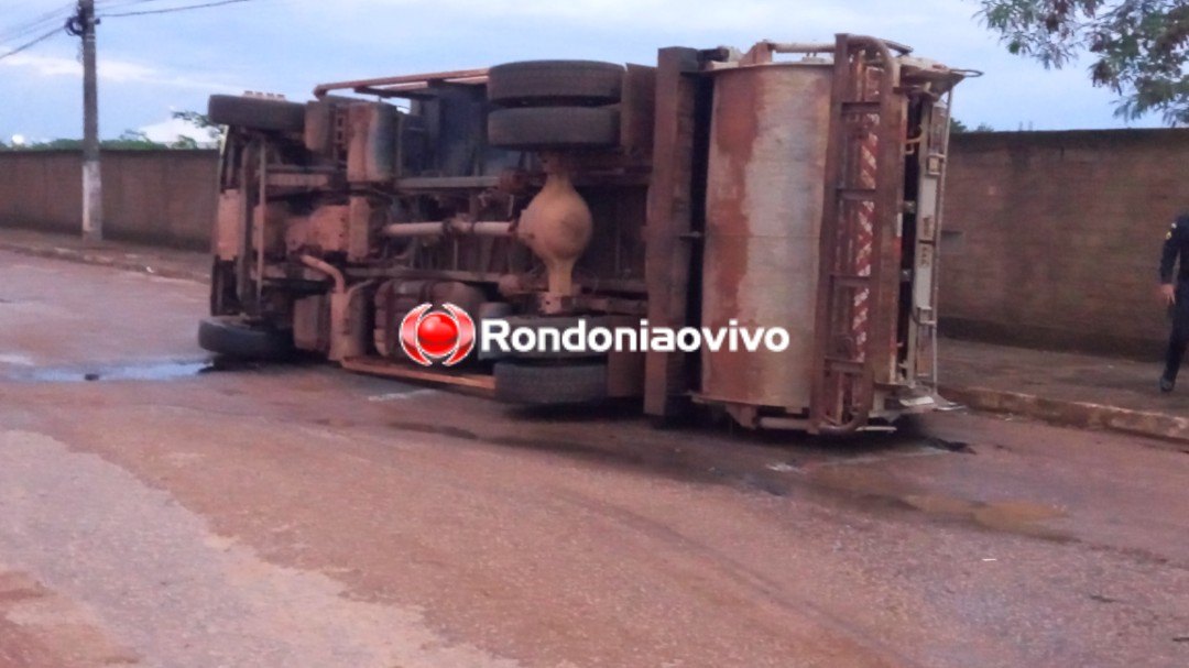 URGENTE - AO VIVO: Caminhão da coleta de lixo tomba com três trabalhadores próximo ao Cemetron