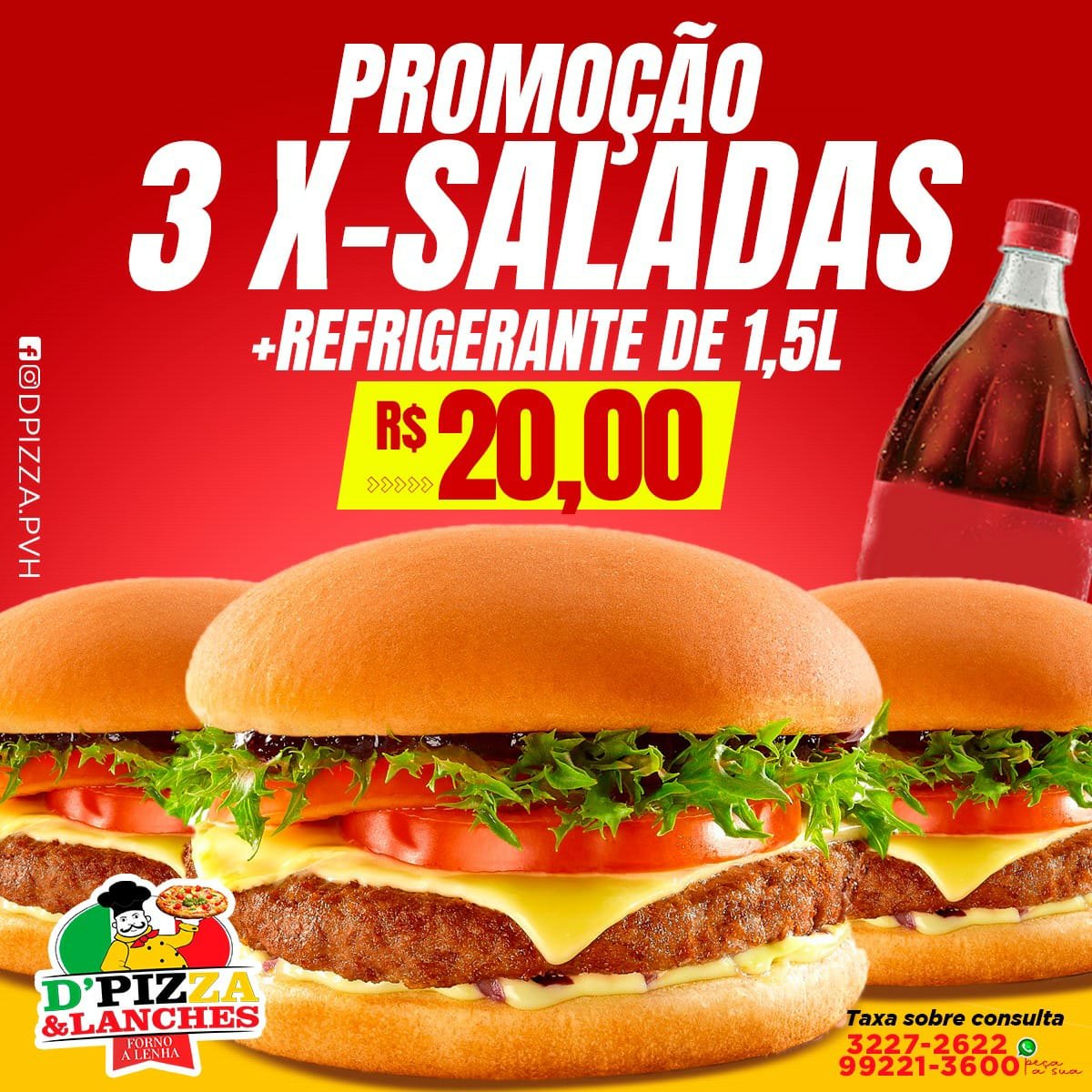 DELIVERY: Confira e aproveite as promoções da D’Pizza forno a lenha