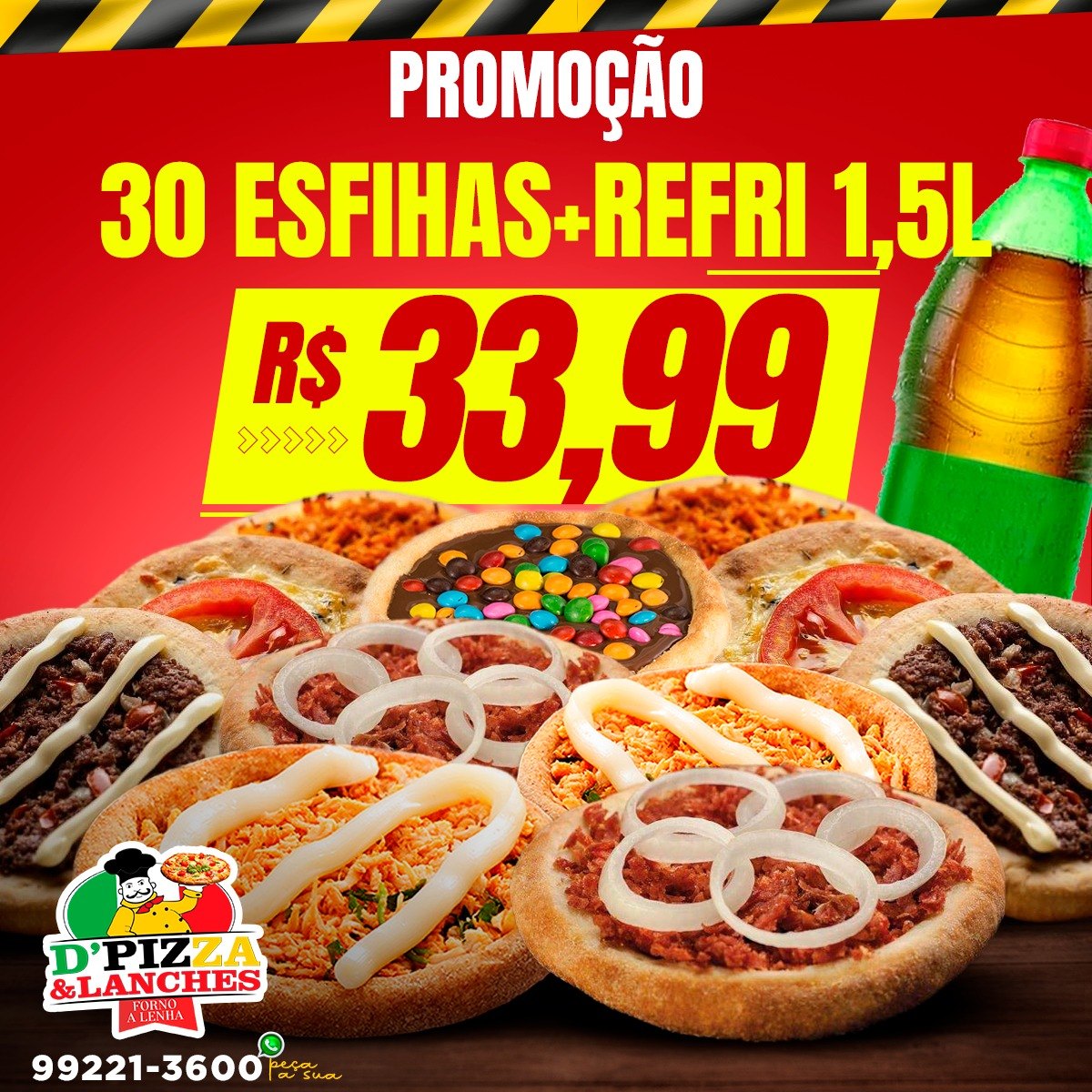 DELIVERY: Confira e aproveite as promoções da D’Pizza forno a lenha