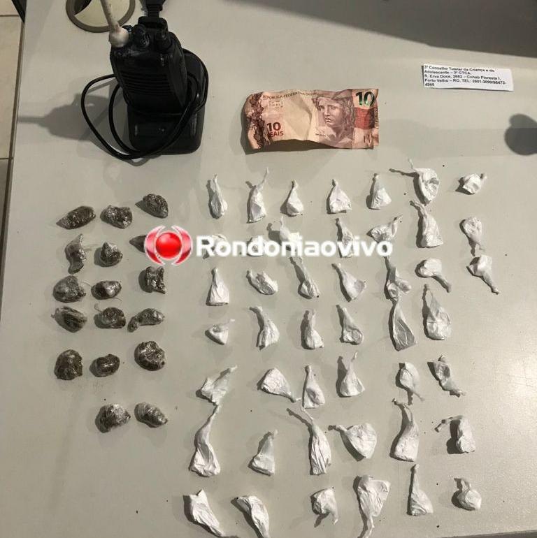 BECO CANAÃ: Adolescente é flagrado com mais de 50 porções de drogas