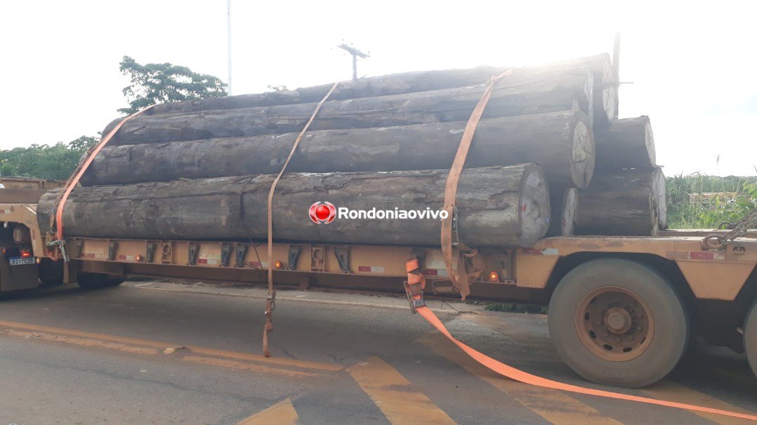 ROMPEU: Mãe e criança são atingidas por tora de madeira que caiu de caminhão na ponte