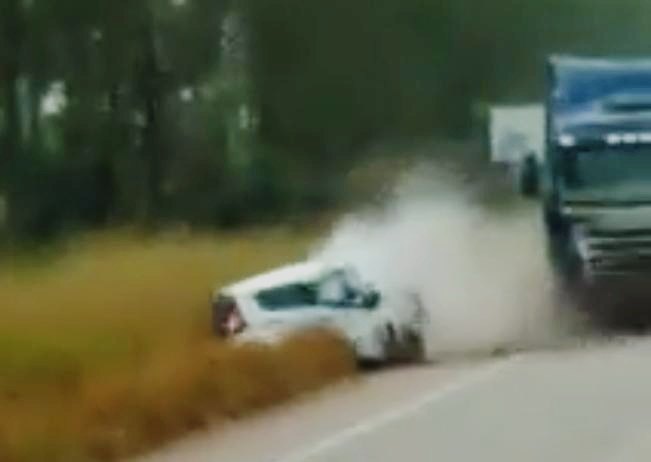 NA BR-364: Vídeo mostra acidente que acabou na morte de idoso