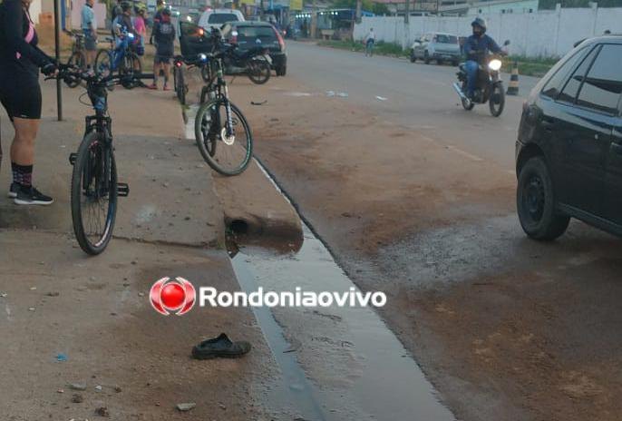 EMBRIAGADO: Motorista na contramão sobe calçada e deixa pedestre em estado grave