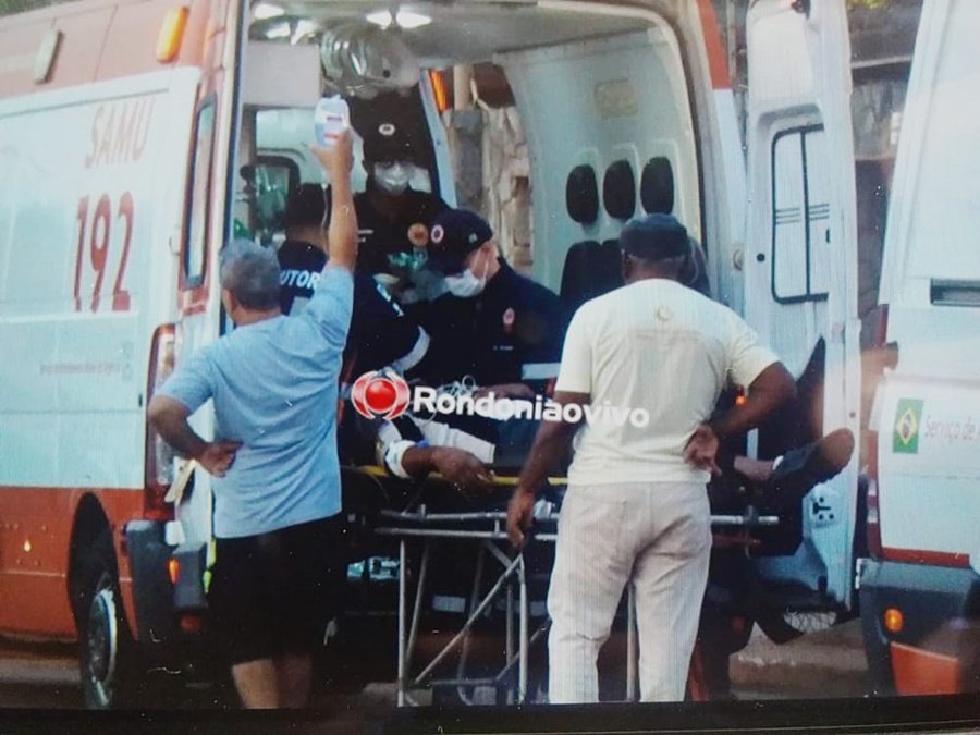 EMBRIAGADO: Motorista na contramão sobe calçada e deixa pedestre em estado grave