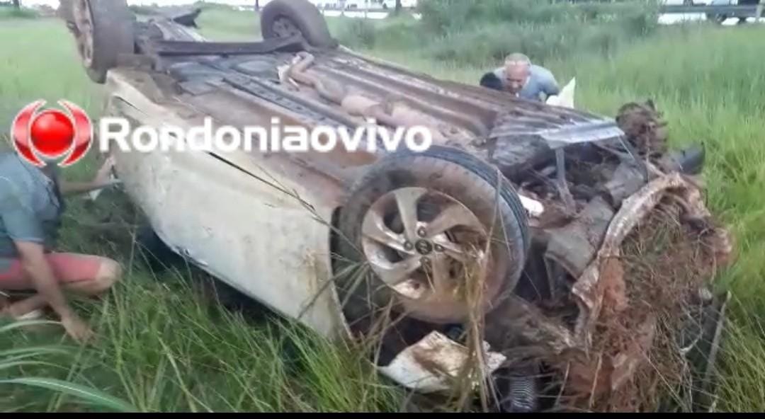 VÍDEO: Grave acidente com capotamento na BR-364 próximo da Unir