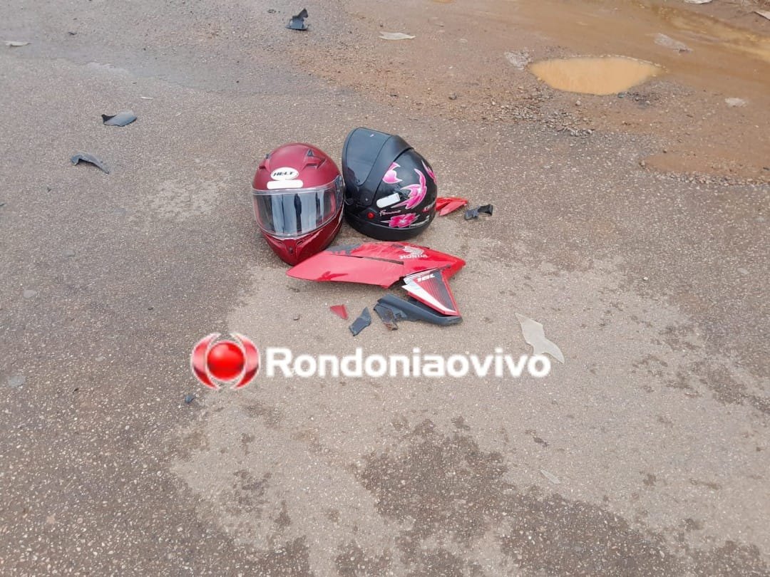 AVANÇOU: Acidente entre carro e moto deixa casal ferido na Amador dos Reis