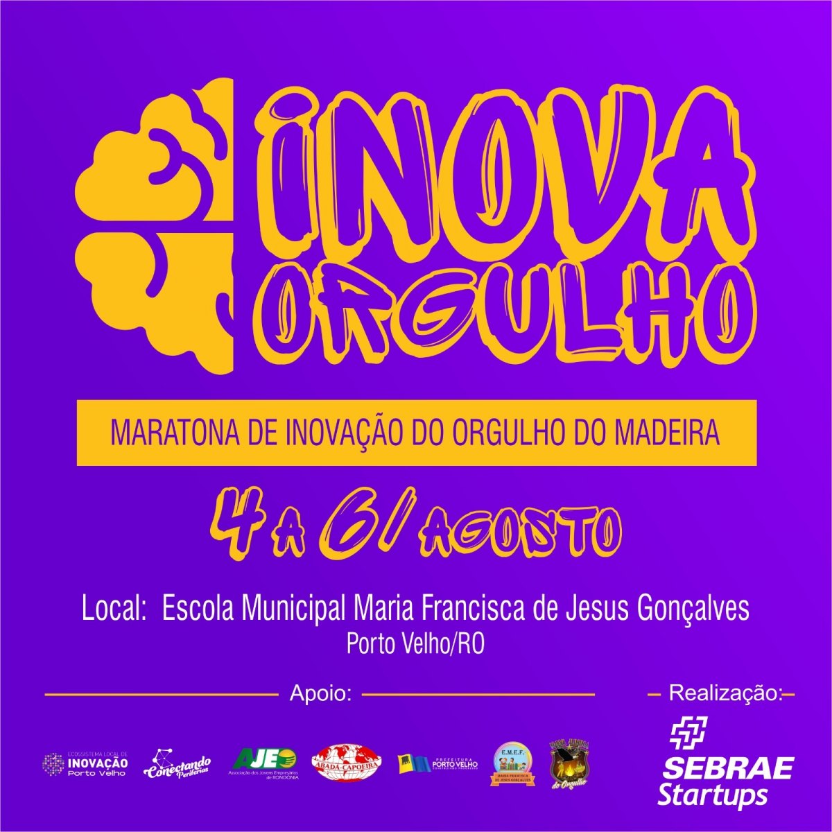 EVENTO: Sebrae Rondônia promoverá Maratona de Inovação no Orgulho do Madeira 