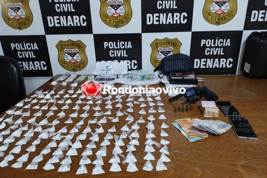 AÇÃO DO DENARC: 'Leleco' é preso armado  e com 300 porções de cocaína 