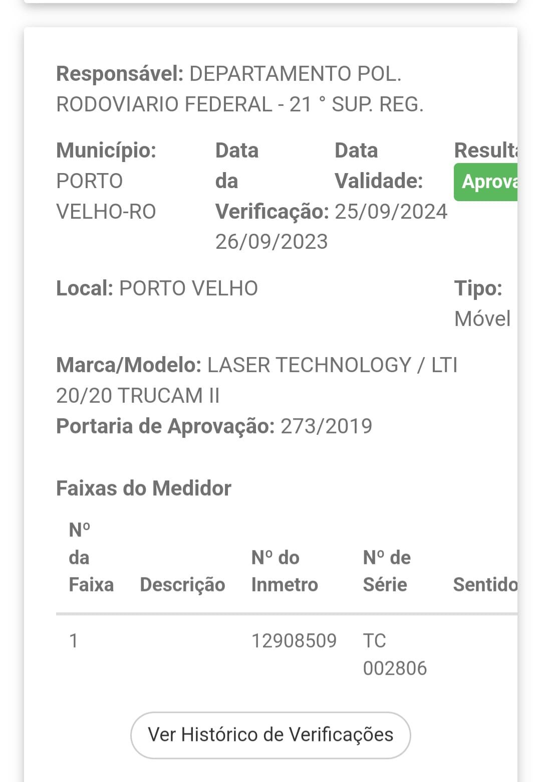CALIBRADOS: Radares e bafômetros de Porto Velho são aprovados pelo Inmetro