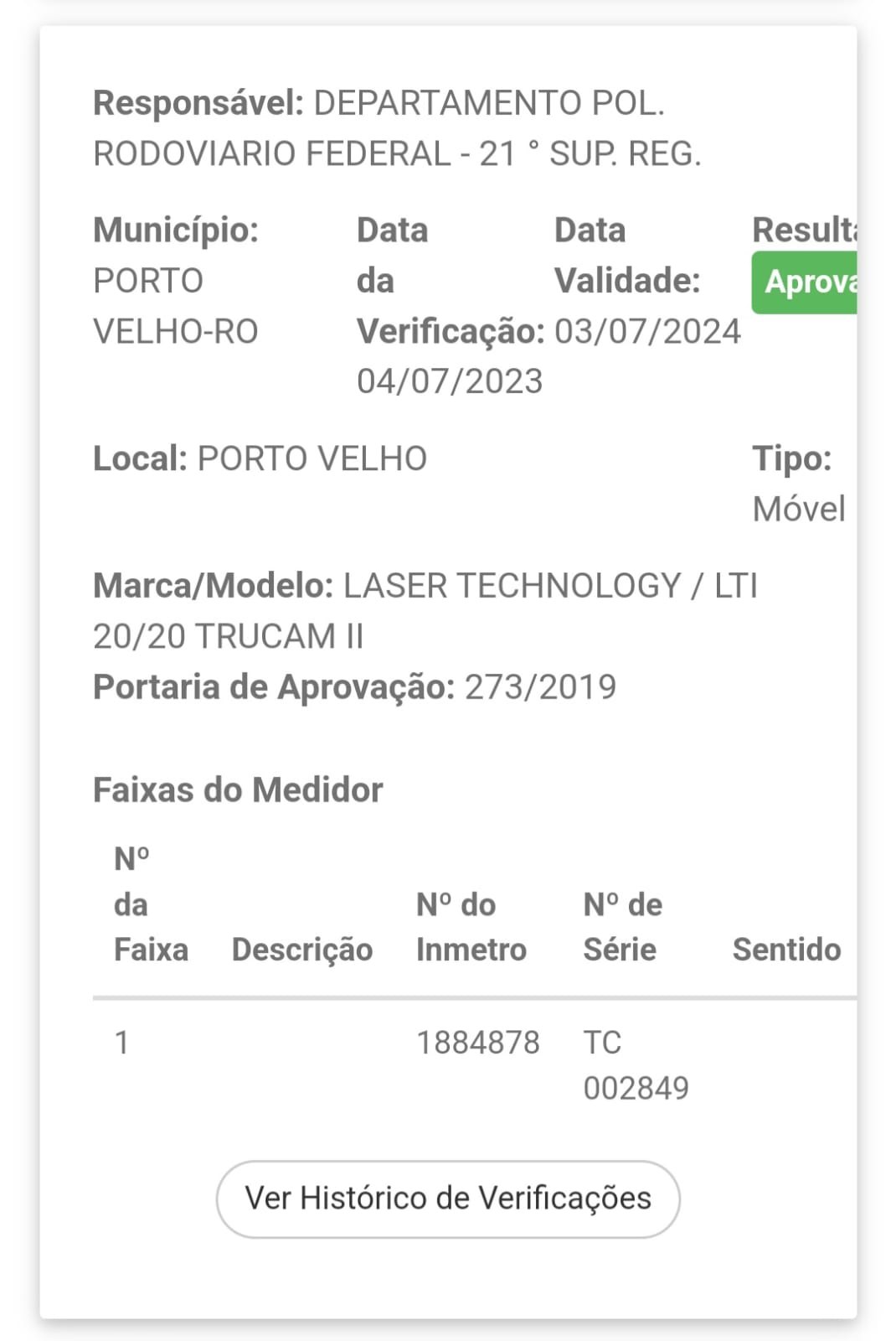 CALIBRADOS: Radares e bafômetros de Porto Velho são aprovados pelo Inmetro