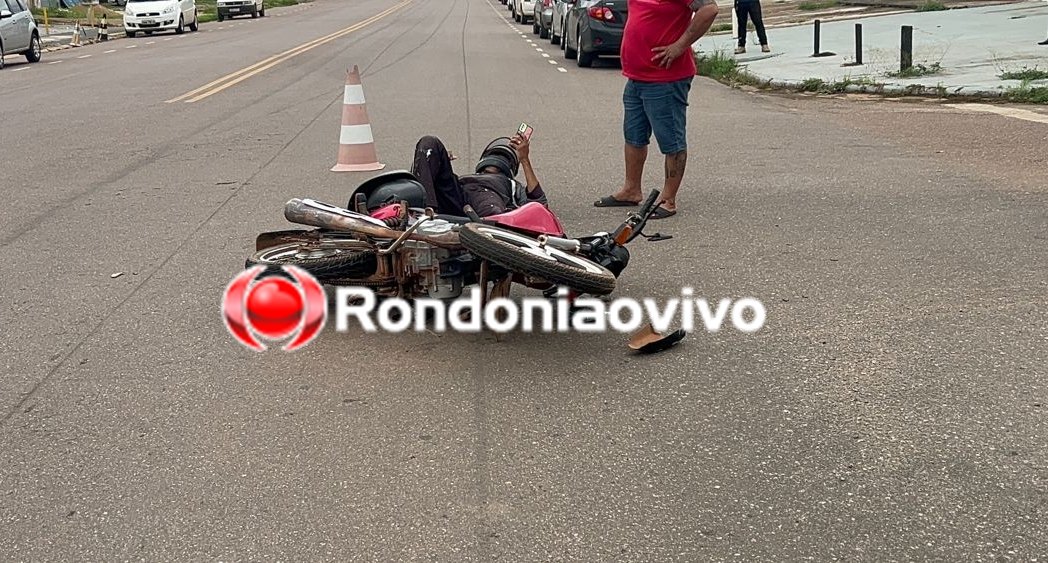VÍDEO: Mulher em carro avança preferencial e causa acidente com motociclista 