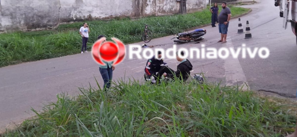ZONA SUL: Jovem sofre ferimentos após acidente de carro com moto na Três e Meio