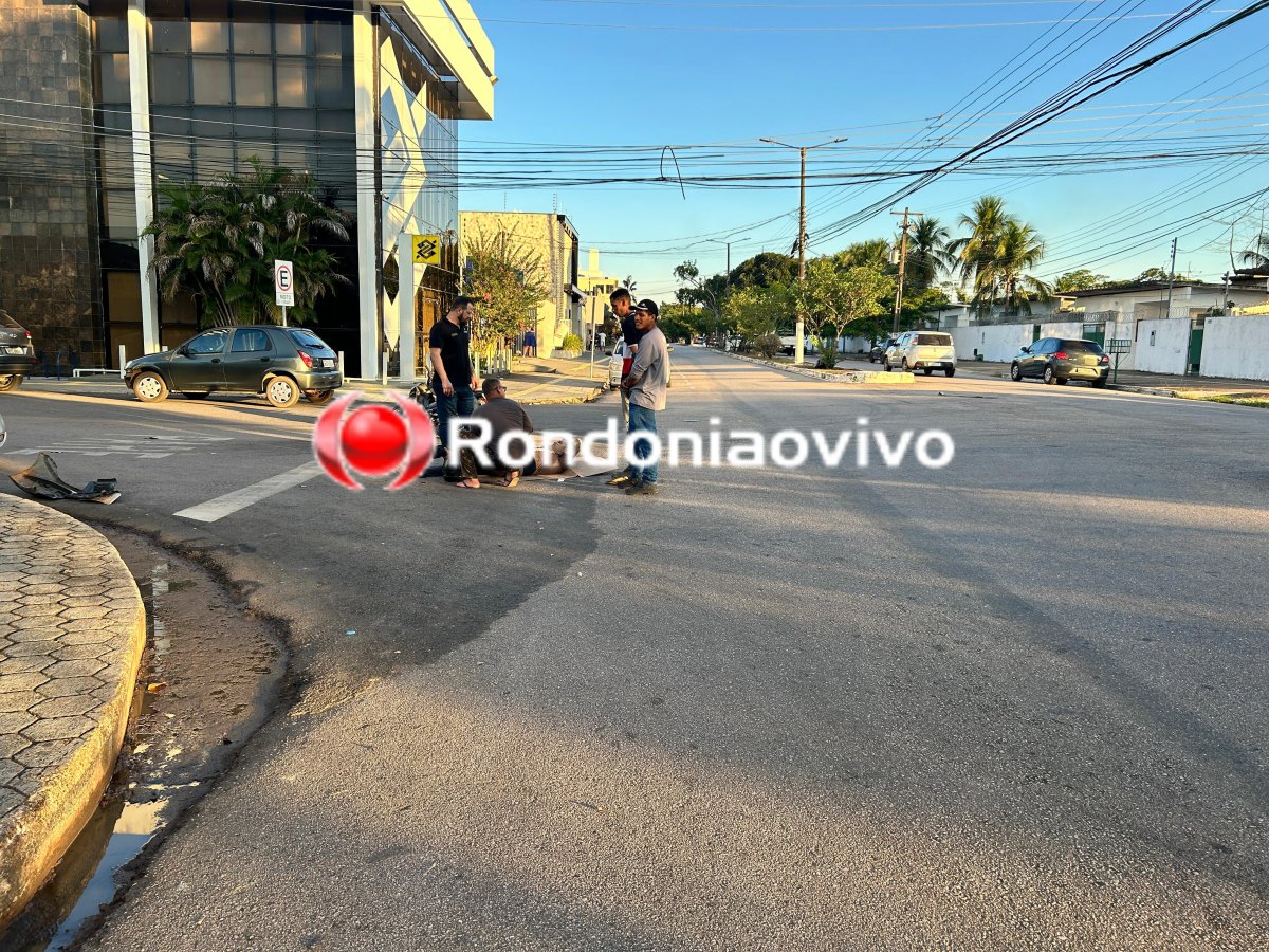 VÍDEO: Motociclista sofre grave lesão após acidente no Centro
