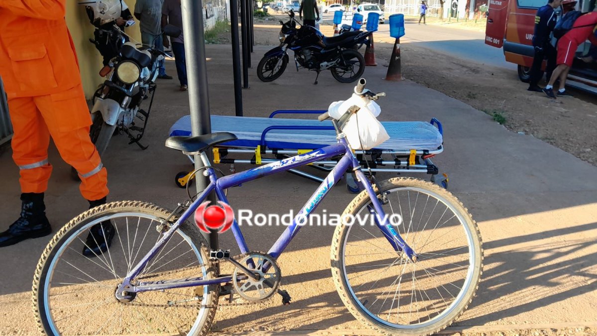 NA DANIELA: Idoso e jovem ficam feridos após atropelamento entre moto e bicicleta 