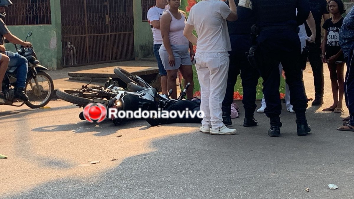 ZONA LESTE: Mulher em moto fica gravemente ferida ao invadir preferencial e causar acidente 