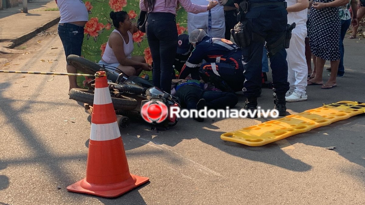 ZONA LESTE: Mulher em moto fica gravemente ferida ao invadir preferencial e causar acidente 