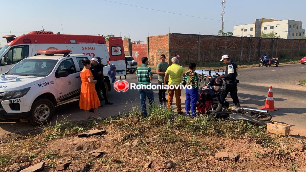 ACIDENTE: Batida entre motos na Tucunaré deixa mulher com ferimentos 