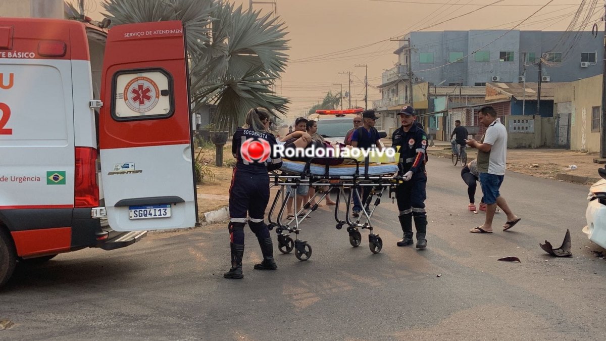 URGENTE: Mulher tem peça de moto cravada no corpo e fica em estado grave