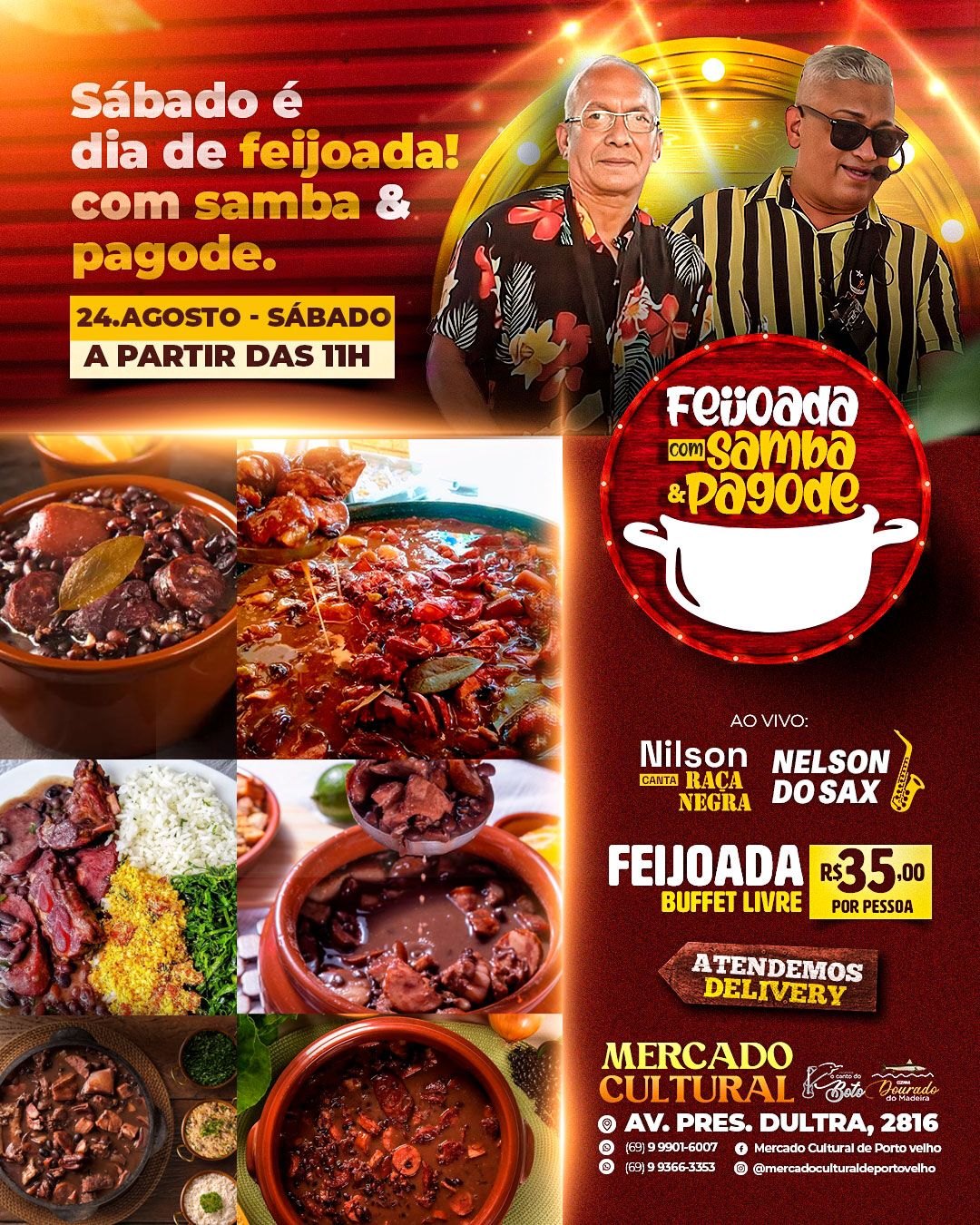 FEIJOADA: Hoje tem especial Raça Negra no Mercado Cultural 