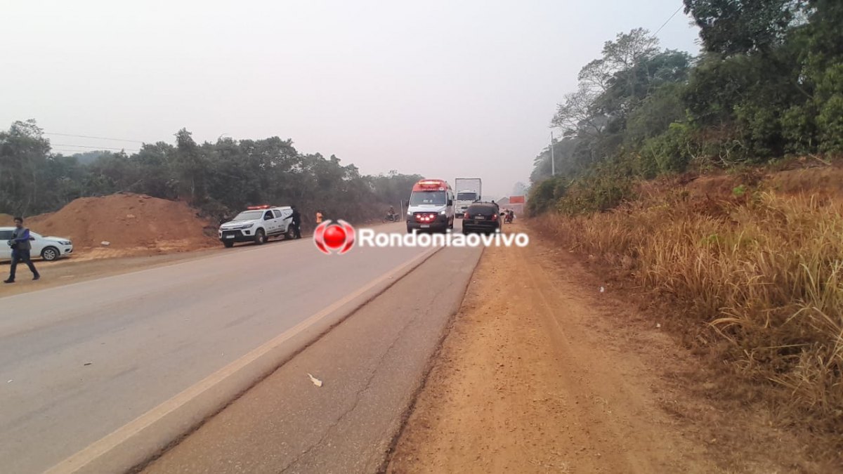 BATEU EM PILASTRAS: Motociclista de 63 anos sofre graves ferimentos em acidente na BR -319