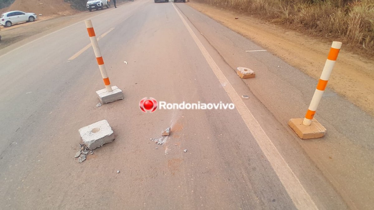 BATEU EM PILASTRAS: Motociclista de 63 anos sofre graves ferimentos em acidente na BR -319