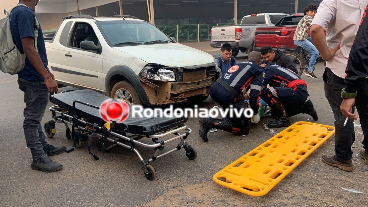 FRATUROU: Condutor avança preferencial e causa acidente com duas mulheres em moto