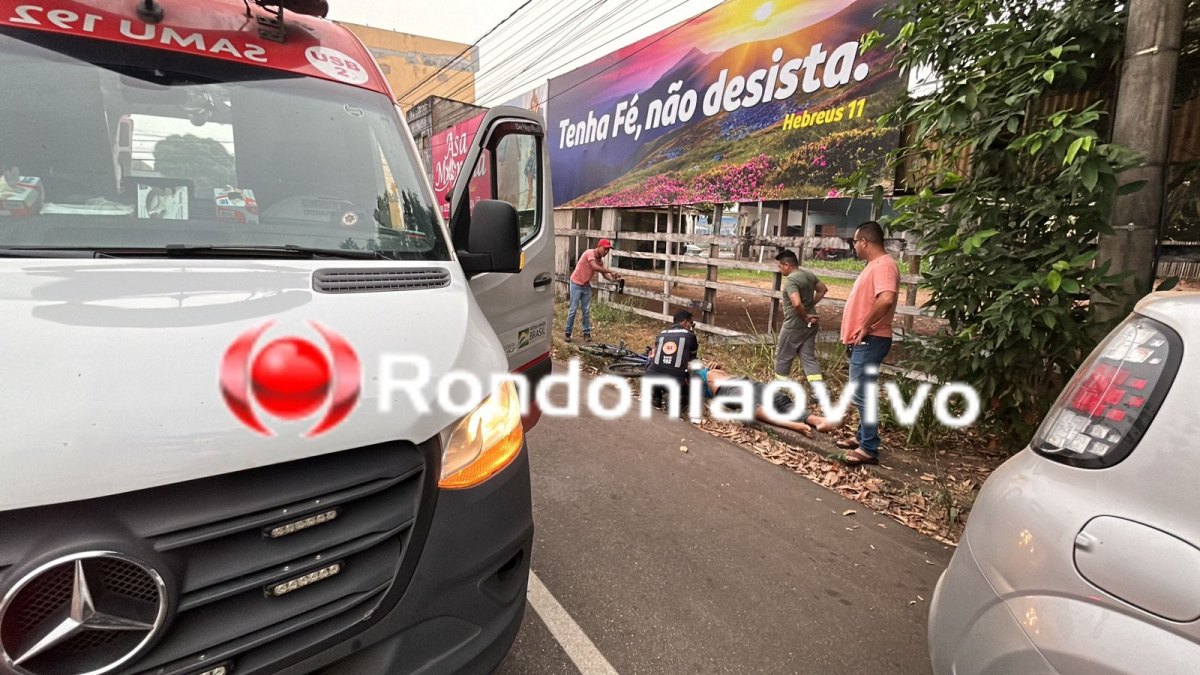VÍDEO: Jovem fica em estado grave após acidente entre carro e bike no Centro