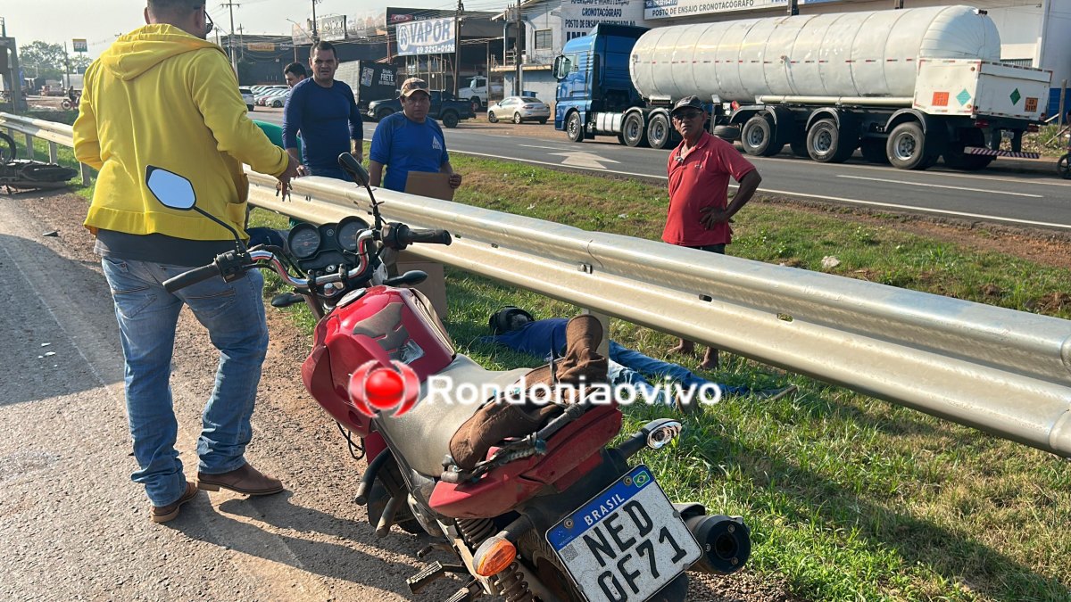 VÍDEO: Dois motociclistas ficam em estado grave em acidente na BR-364