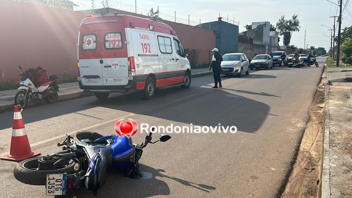 VÍDEO: Batida entre motos deixa três feridos em Porto Velho