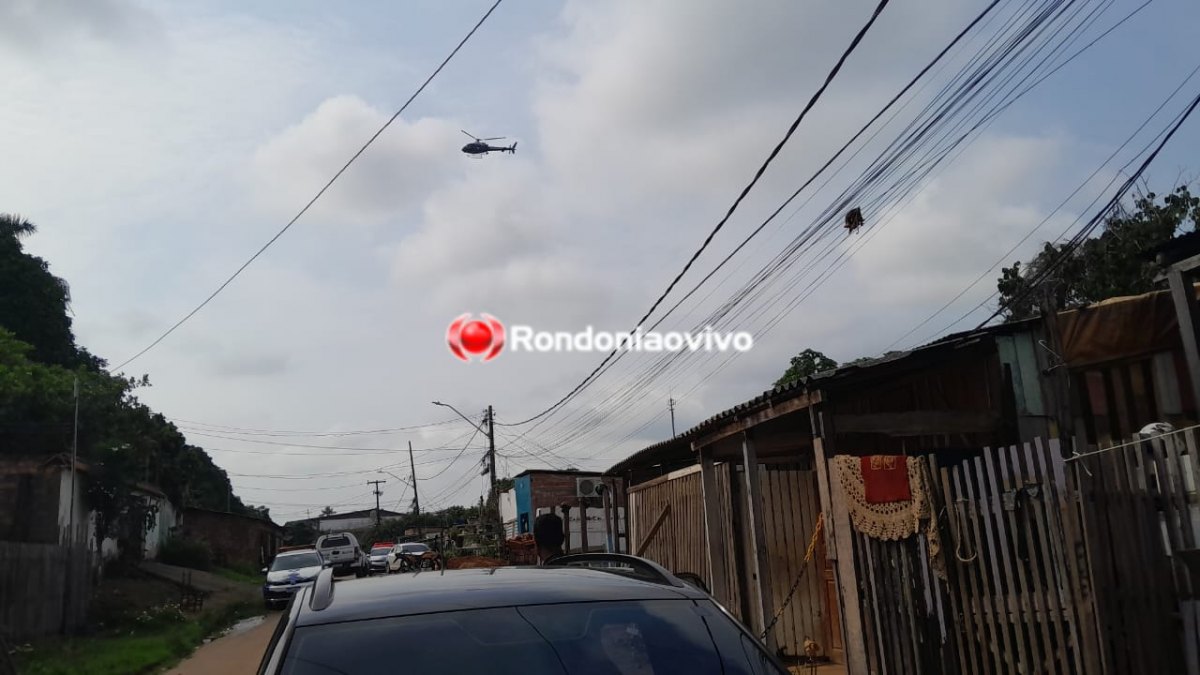 URGENTE: PM com helicóptero fazem cerco e prendem criminoso com arma de policial 