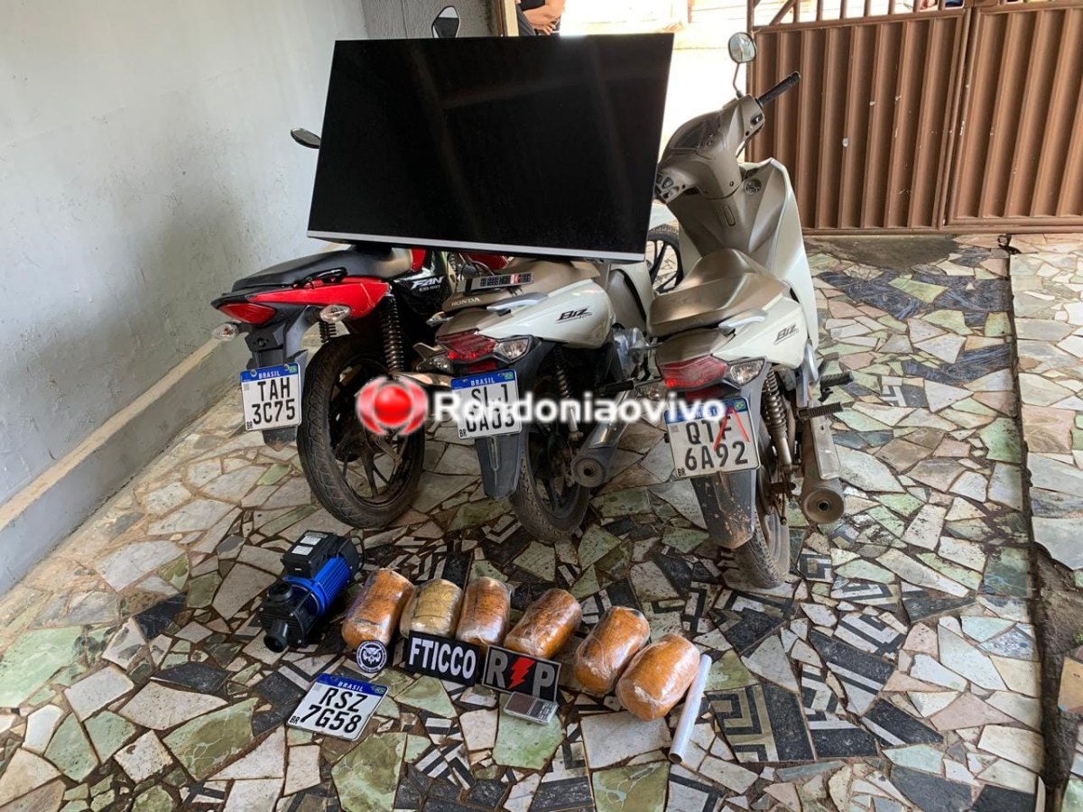 NO CALADINHO: Operação policial apreende três motos roubadas e seis tabletes de drogas 