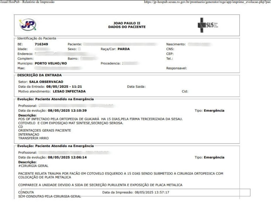 COM A TERCEIRIZAÇÃO: Pacientes da capital são levados nas madrugadas para Guajará-Mirim