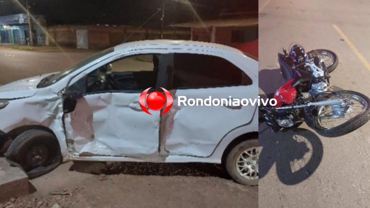DESACORDADO: Motociclista é intubado após colidir violentamente em carro de aplicativo 