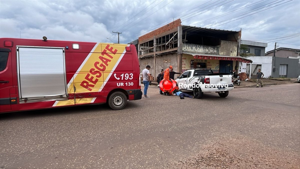 NA 7 DE SETEMBRO:  Motociclista fica ferido após carro avançar preferencial 