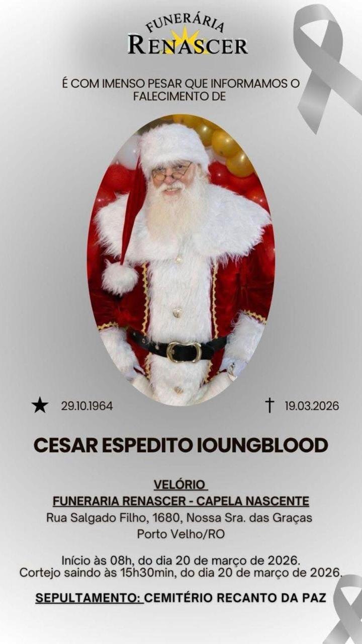 NOTA DE FALECIMENTO:  Cesar Expedito Ioungblood motociclista e integrante de motogrupo morre em PVH