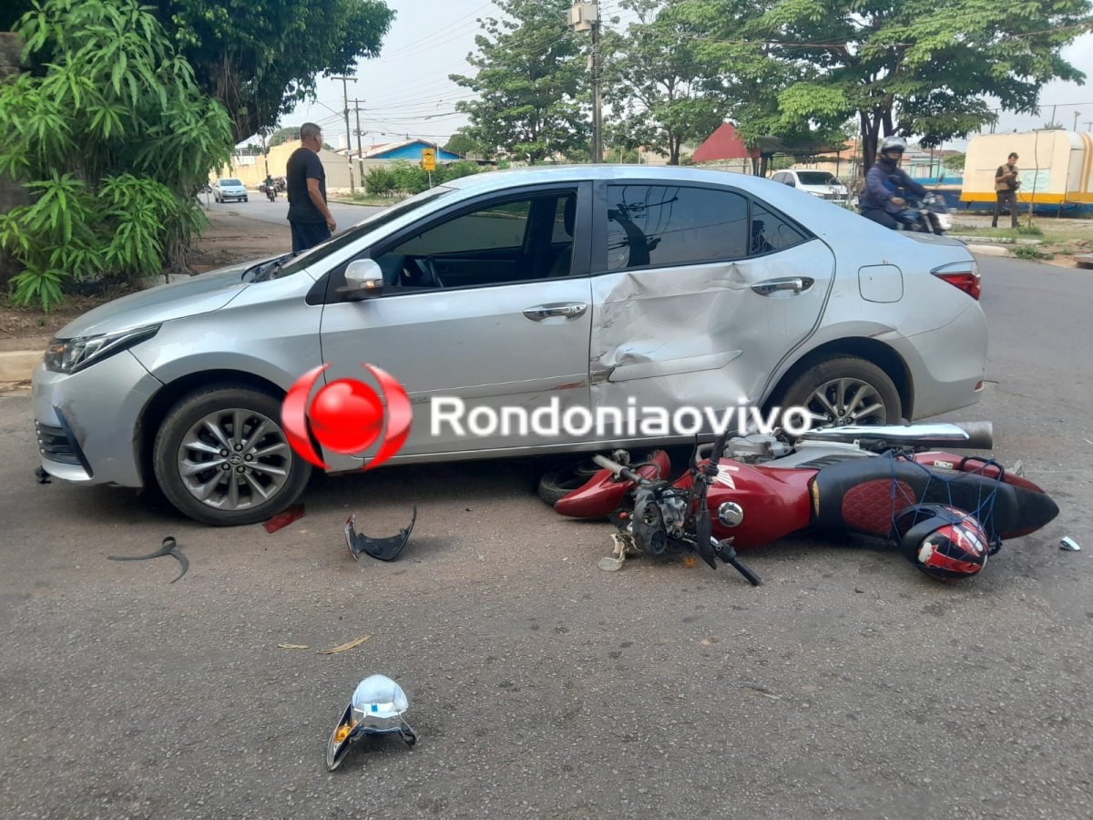URGENTE: Motociclista é vítima de grave acidente em frente a Unisp 